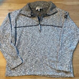 VTG Armani Jeans Mens L Y2K Gray 3/4 zip Pullover Italy 90s